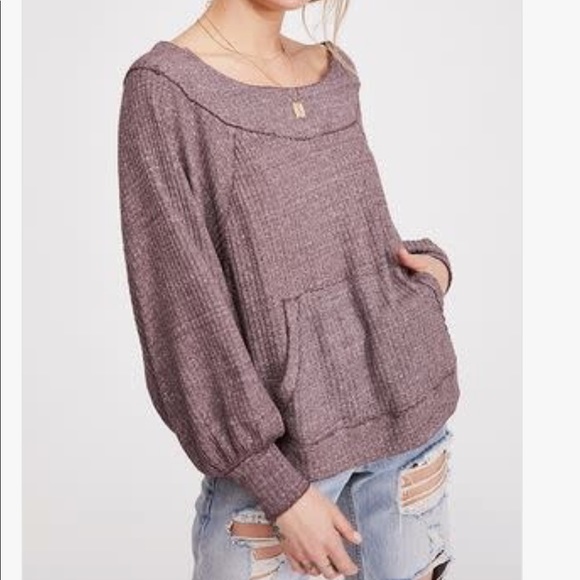 Free People Tops - Free People Westend Thermal Wine Top 🌸BOGO Sale